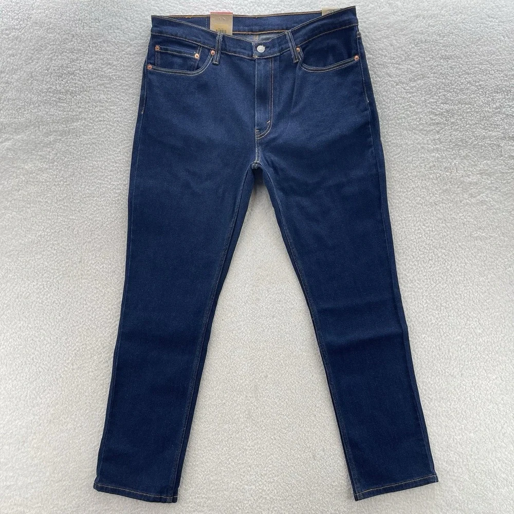Levis 511 Jeans Men 36x32 Blue Slim Dark Wash Stretch Denim Preppy Grunge NEW
